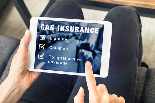 tablet with insurance coverage on it